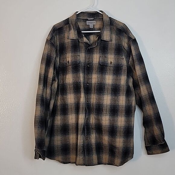 Carhartt Men's Hubbard 100% Cotton Flannel Shirt - Picture 9 of 12